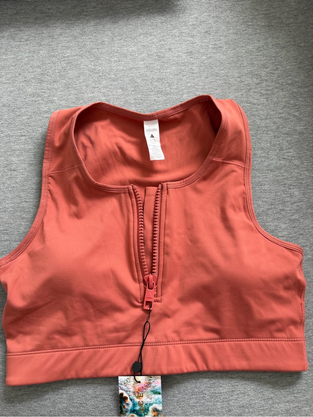 Balance Athletica / Vitality Orange Zip-Front Sports Bra